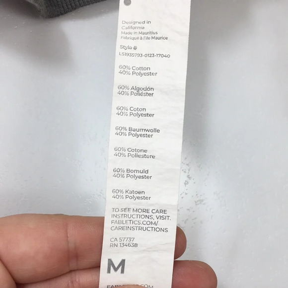 Fabletics Gray Sweatshirt Womens Medium Cotton Pullover - Picture 6 of 10